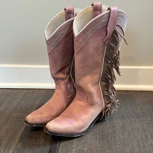 Authentic Laredo Pink Fringe Cowboy Boots size 7.5